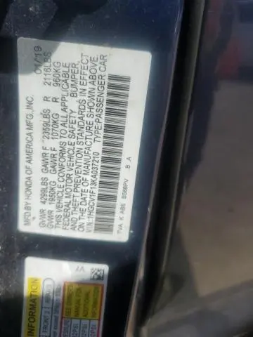 2019 HONDA ACCORD LX  