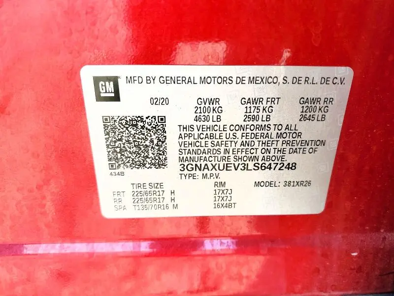 2020 CHEVROLET EQUINOX LT  