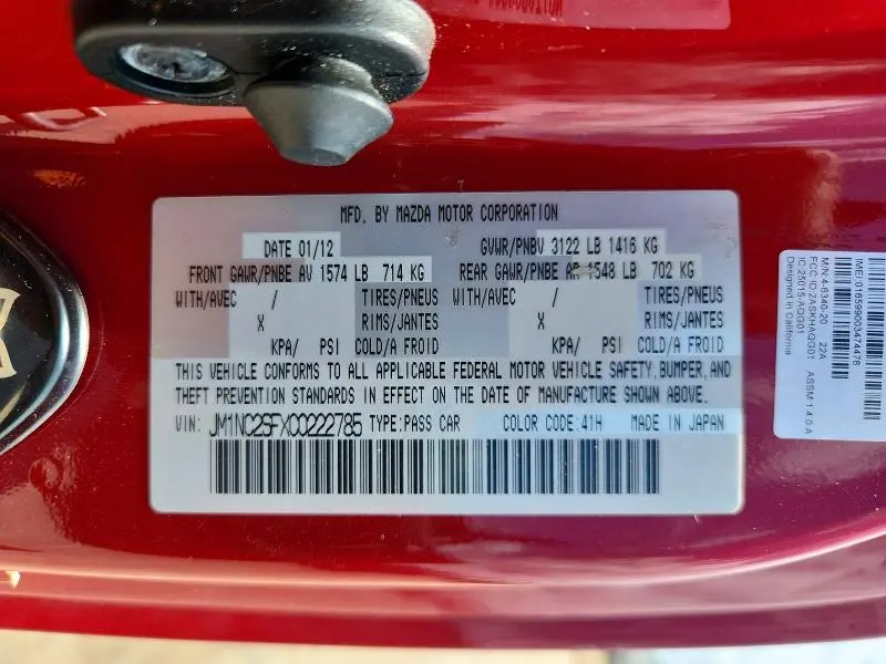 2012 MAZDA MX-5 MIATA   