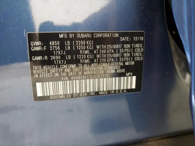 2020 SUBARU OUTBACK PREMIUM  
