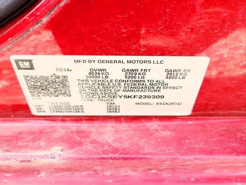 2019 CHEVROLET SILVERADO K2500 HEAVY DUTY LT  