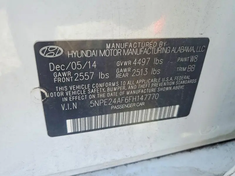 2015 HYUNDAI SONATA SE  