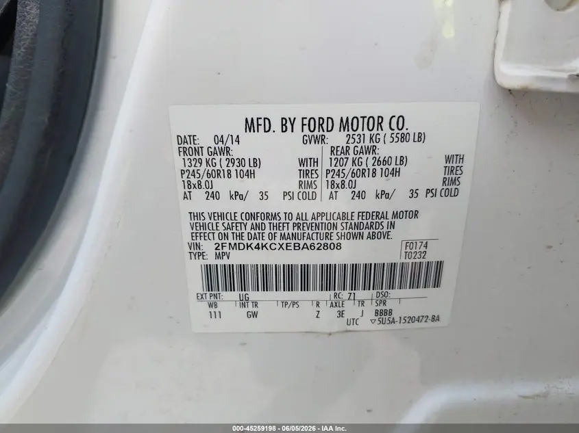 2014 FORD EDGE LIMITED