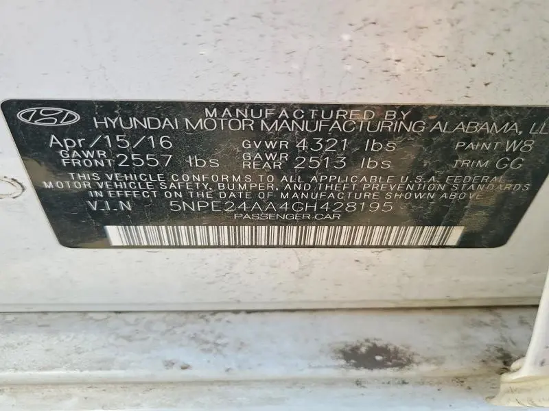2016 HYUNDAI SONATA ECO  