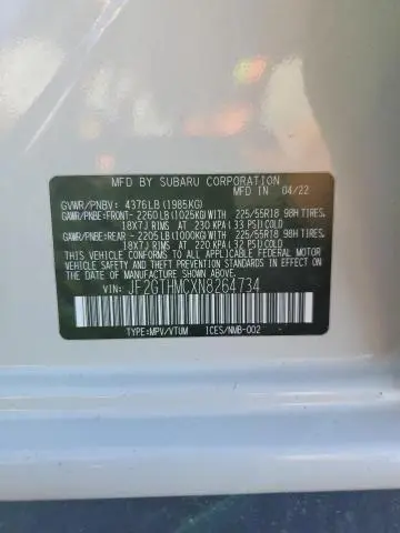 2022 SUBARU CROSSTREK LIMITED  