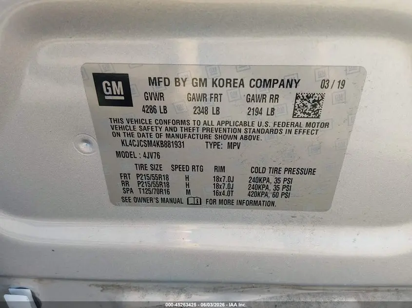 2019 BUICK ENCORE FWD ESSENCE