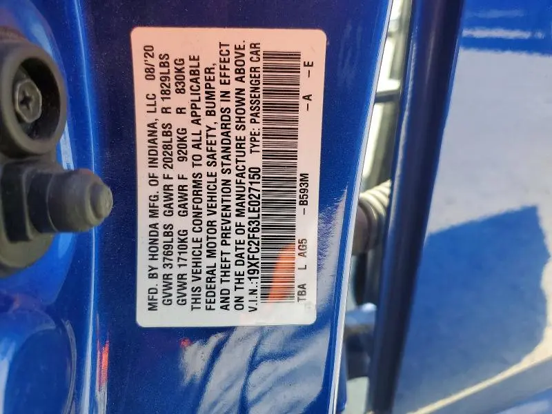 2020 HONDA CIVIC LX  