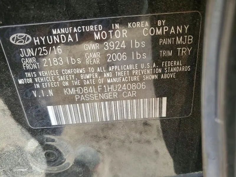 2017 HYUNDAI ELANTRA   