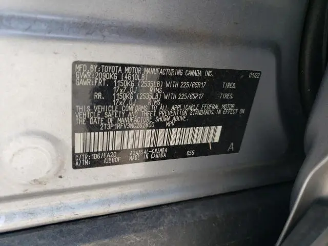 2022 TOYOTA RAV4 XLE  