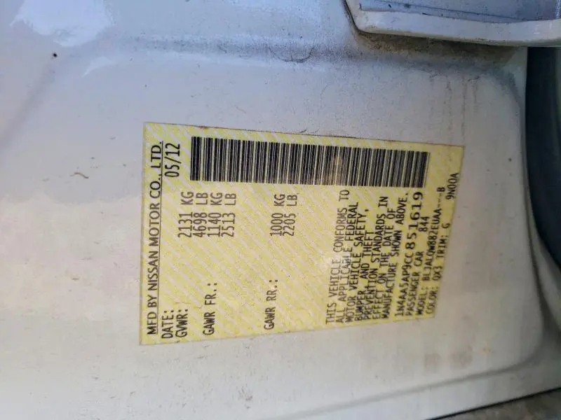 2012 NISSAN MAXIMA 3.5 S  