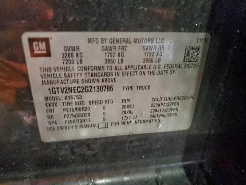 2016 GMC SIERRA K1500 SLT  
