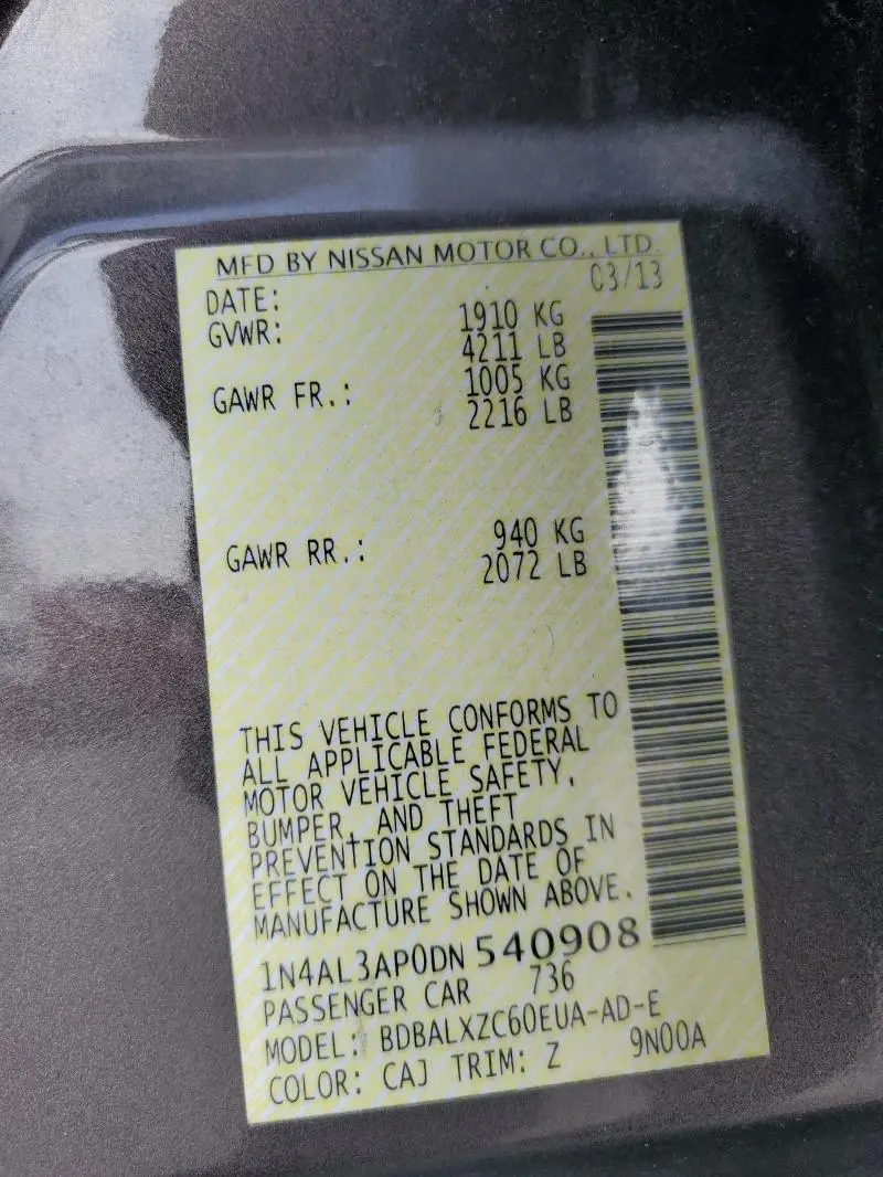 2013 NISSAN ALTIMA 2.5  