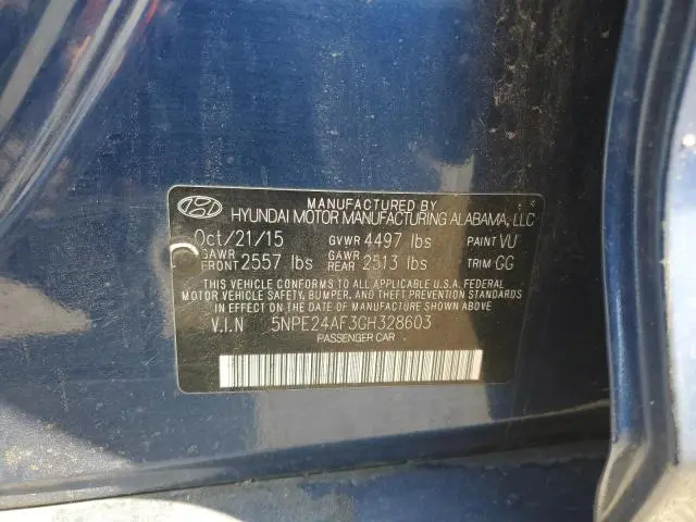 2016 HYUNDAI SONATA SE  