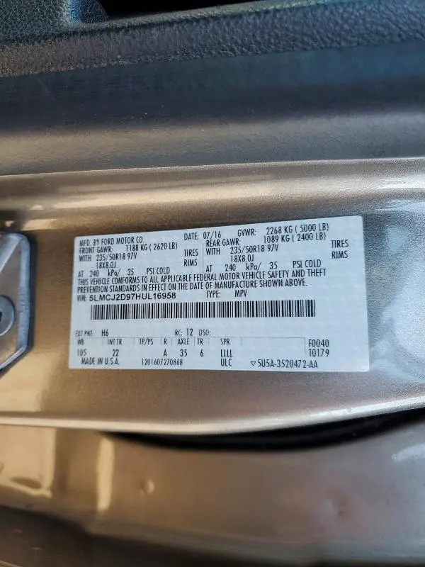 2017 LINCOLN MKC SELECT  