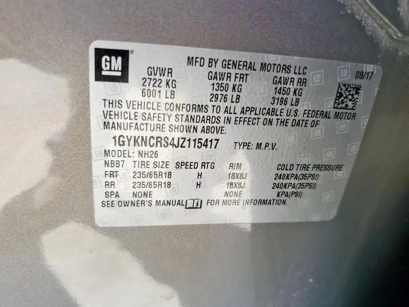 2018 CADILLAC XT5 LUXURY  