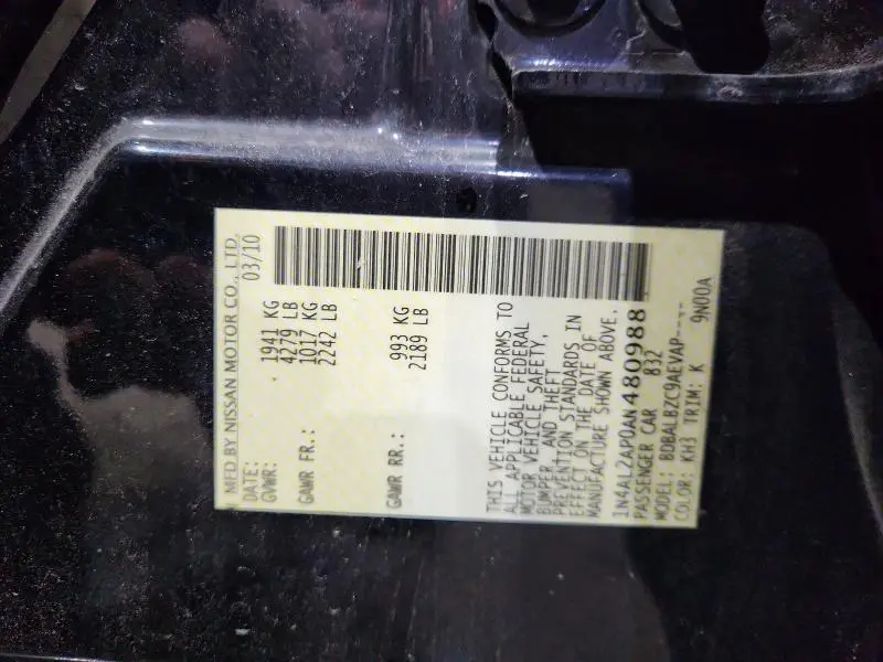 2010 NISSAN ALTIMA 2.5  