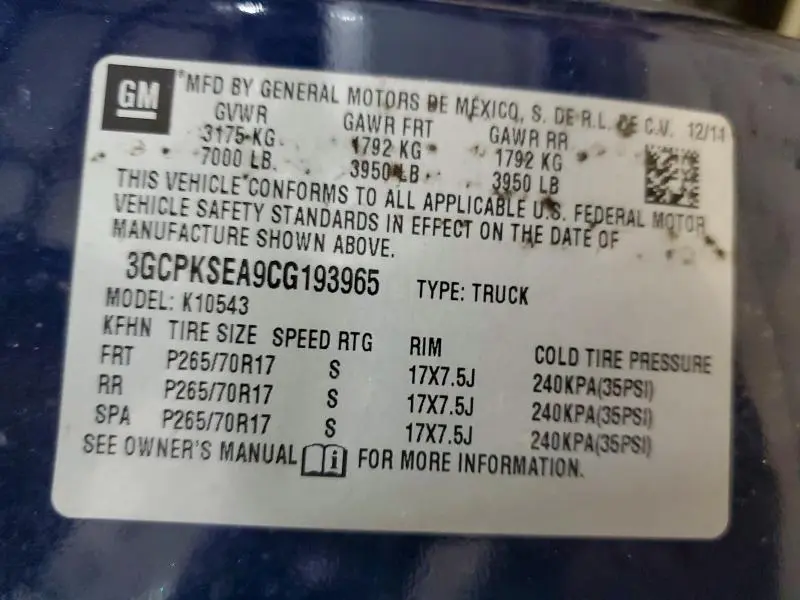 2012 CHEVROLET SILVERADO K1500 LT  