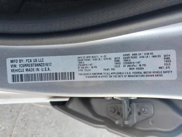 2022 RAM 1500 BIG HORN/LONE STAR  