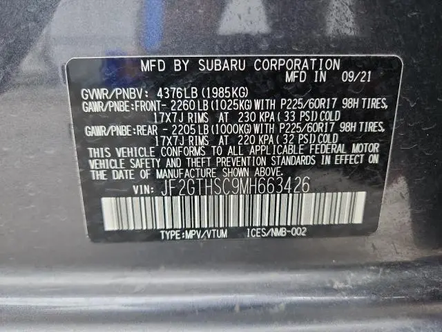 2021 SUBARU CROSSTREK SPORT  