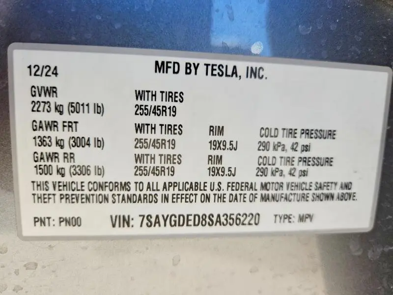 2025 TESLA MODEL Y   