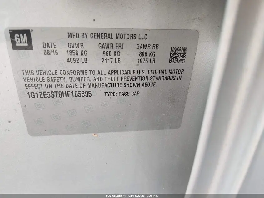 2017 CHEVROLET MALIBU 1LT