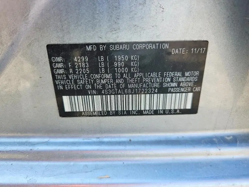 2018 SUBARU IMPREZA SPORT  