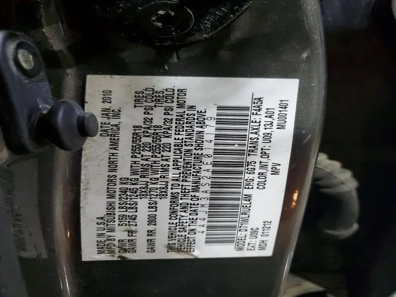 2010 MITSUBISHI ENDEAVOR SE  