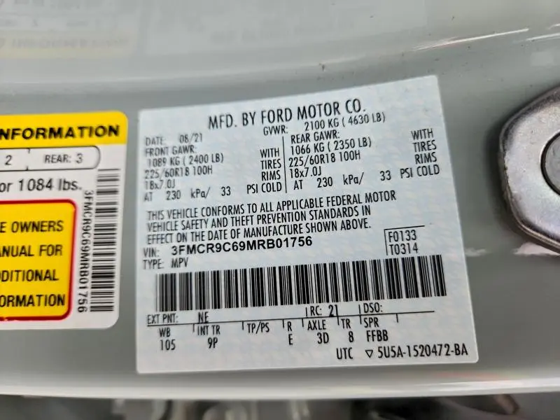 2021 FORD BRONCO SPORT OUTER BANKS  