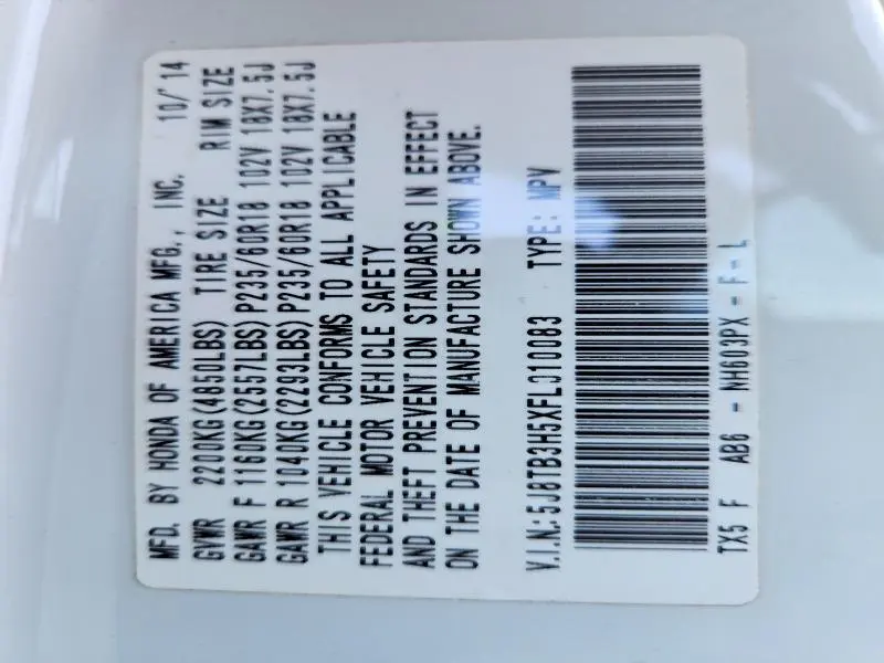 2015 ACURA RDX TECHNOLOGY  