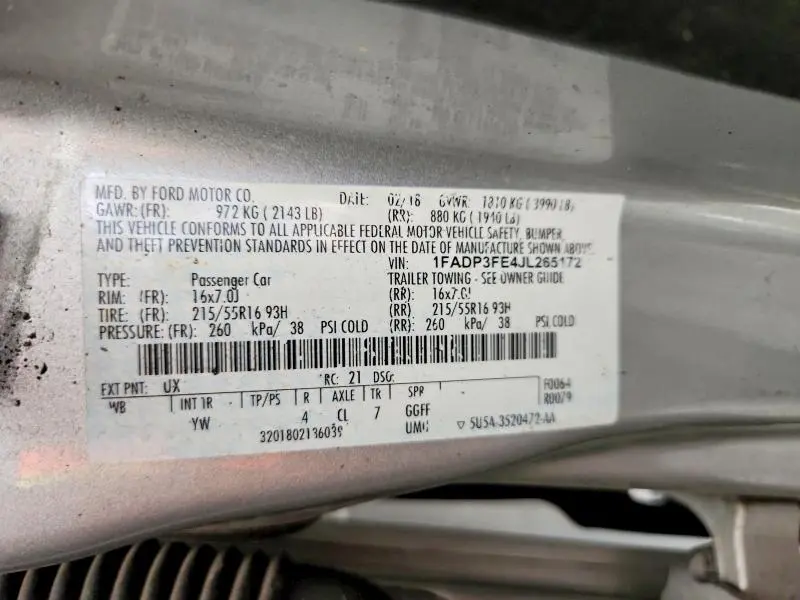2018 FORD FOCUS SE  