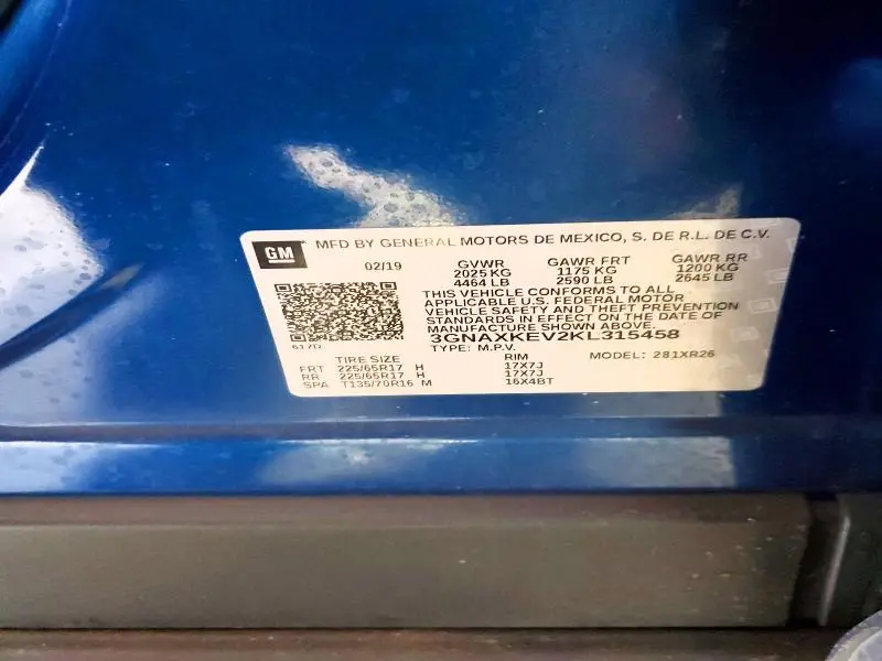 2019 CHEVROLET EQUINOX LT  