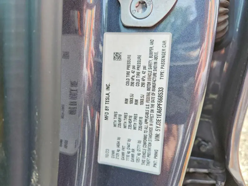 2023 TESLA MODEL 3   