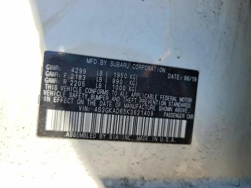 2019 SUBARU IMPREZA PREMIUM  