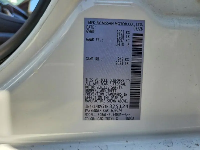 2026 NISSAN ALTIMA SV  