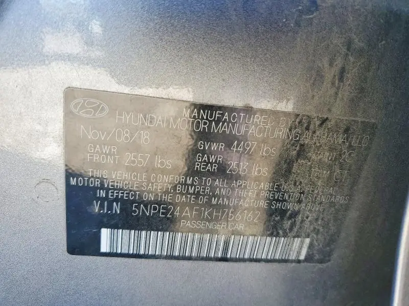 2019 HYUNDAI SONATA SE  