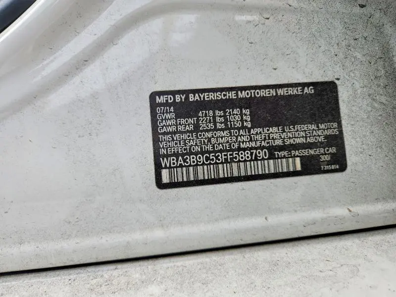 2015 BMW 335 XI  