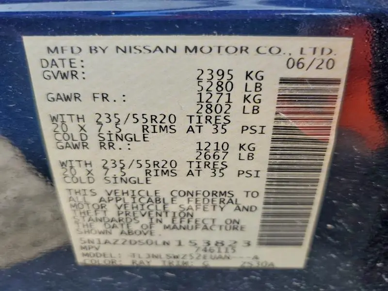 2020 NISSAN MURANO PLATINUM  