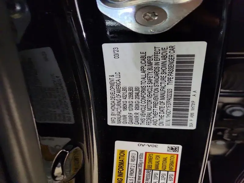 2023 HONDA ACCORD EX  