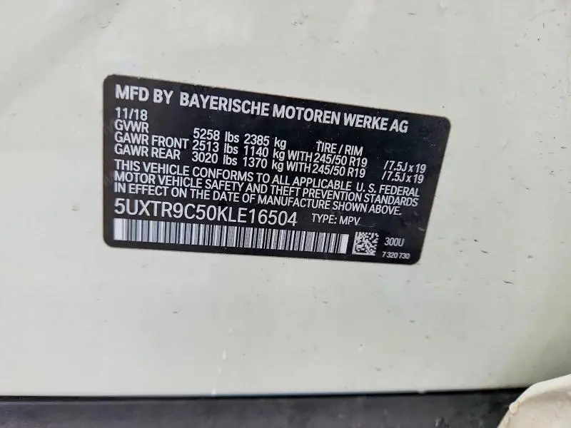 2019 BMW X3 XDRIVE30I  