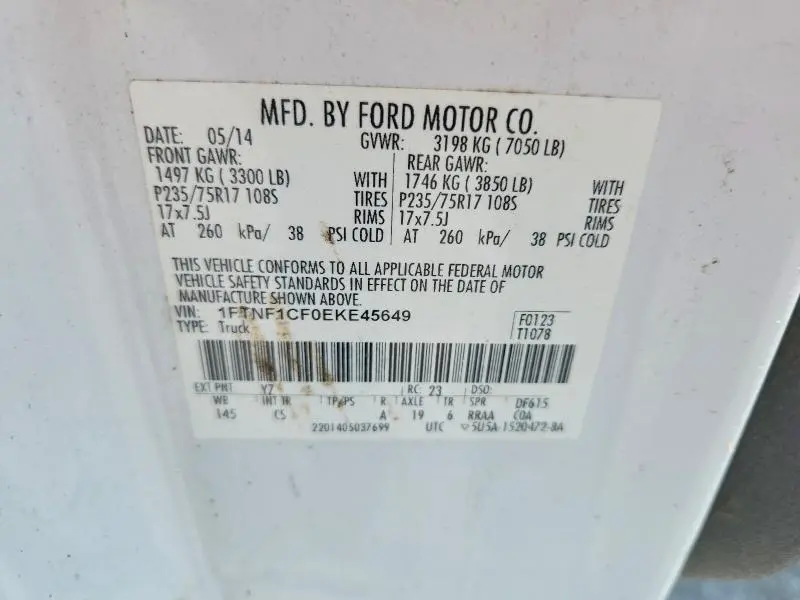 2014 FORD F150   