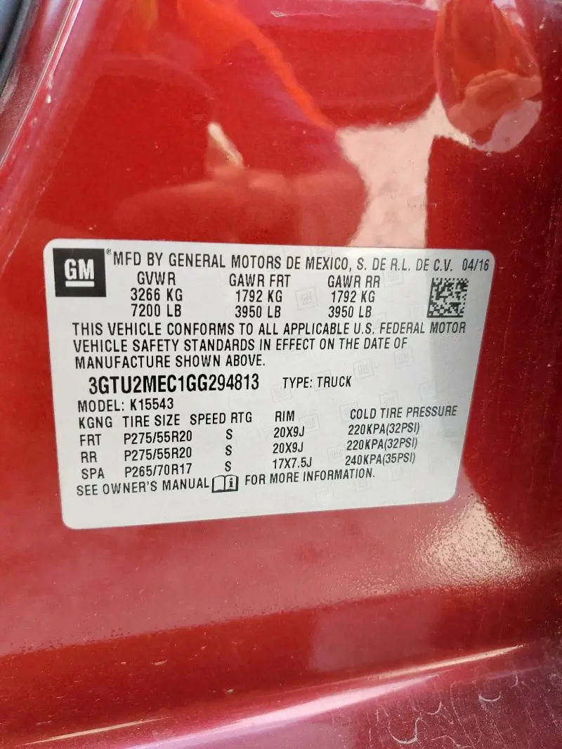 2016 GMC SIERRA K1500 SLE  