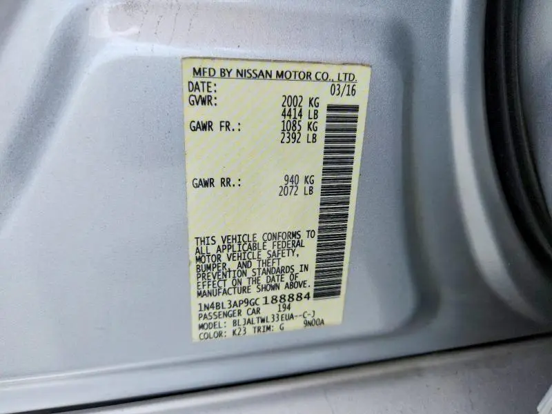 2016 NISSAN ALTIMA 3.5 SL  