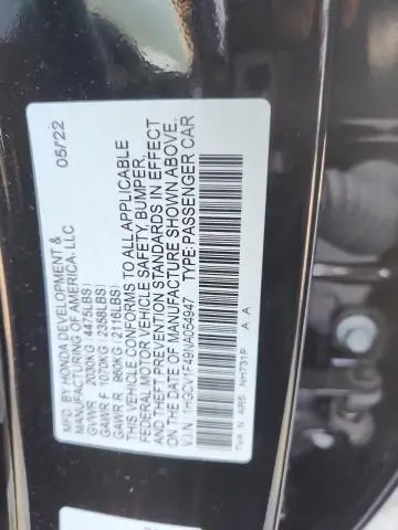 2022 HONDA ACCORD SPORT SE  