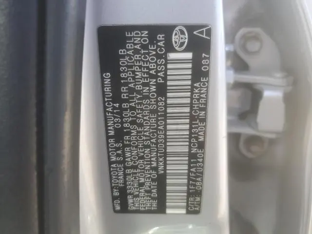2014 TOYOTA YARIS   