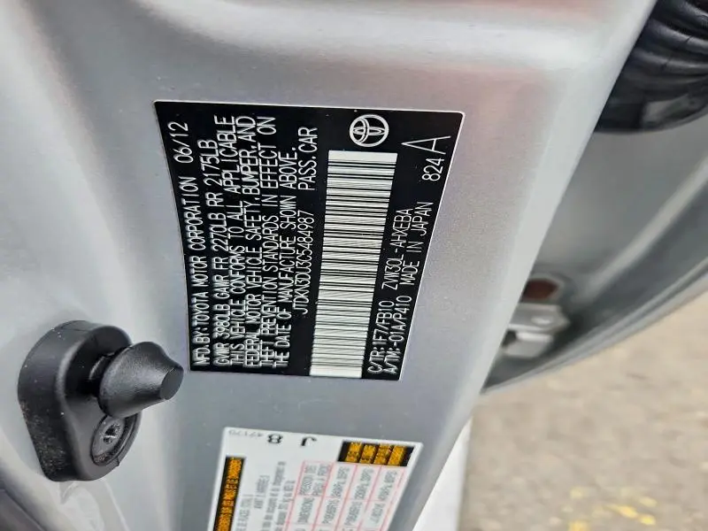 2012 TOYOTA PRIUS TWO  