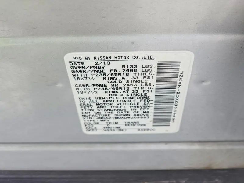 2013 NISSAN MURANO S  