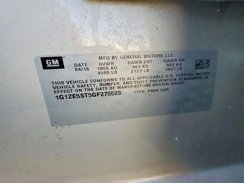 2016 CHEVROLET MALIBU LT  