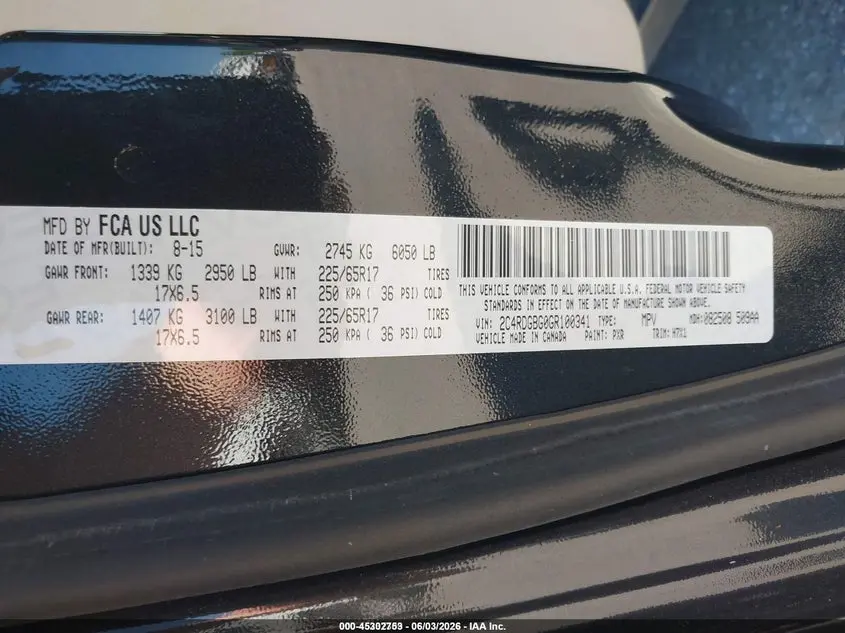 2016 DODGE GRAND CARAVAN SE