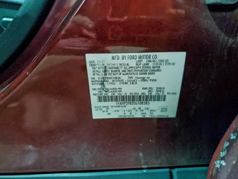 2014 FORD TAURUS LIMITED  