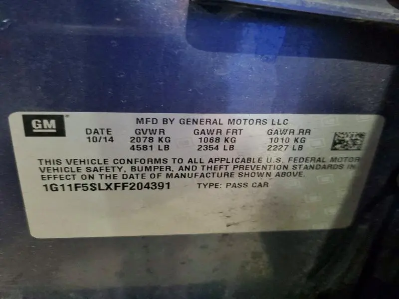 2015 CHEVROLET MALIBU LTZ  